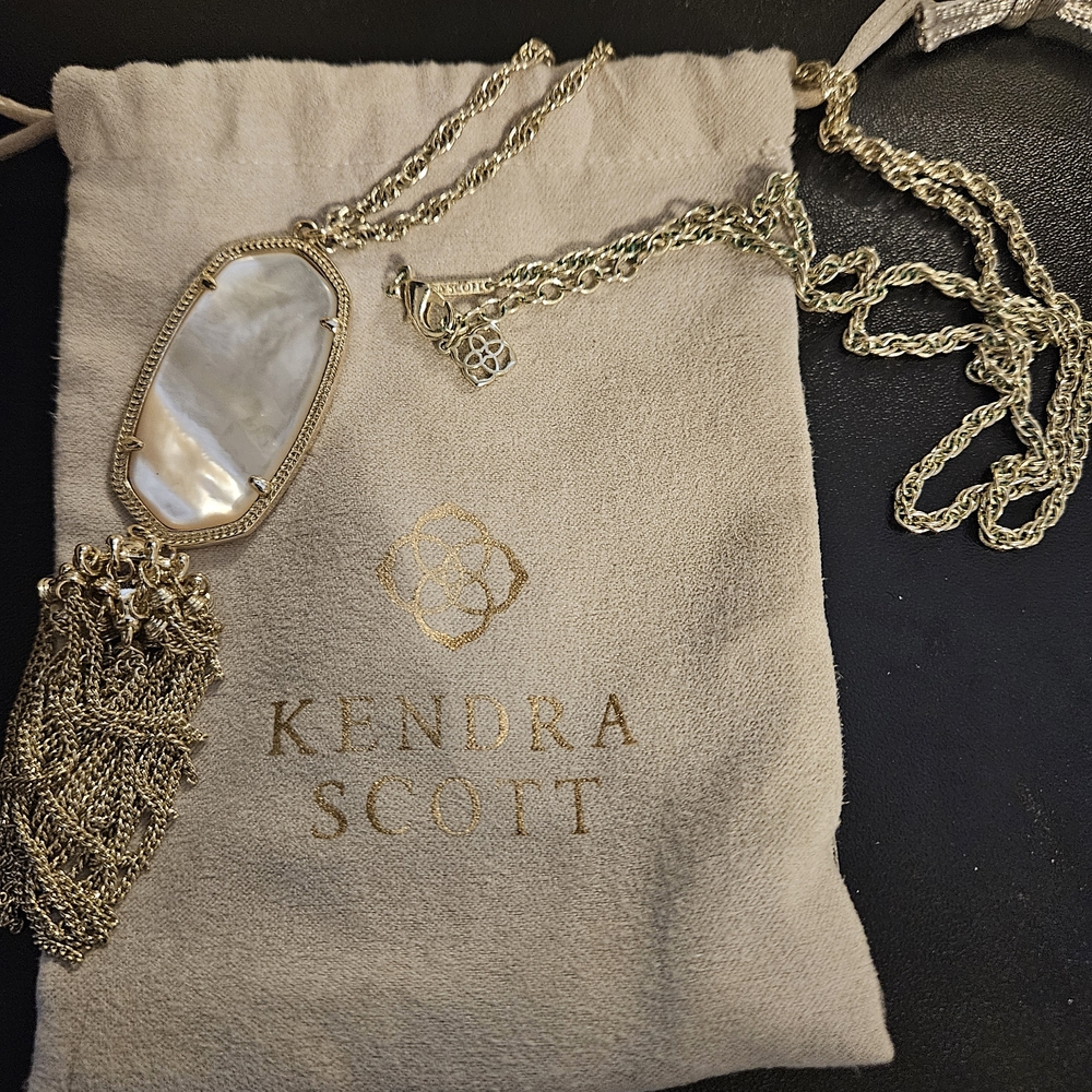Kendra Scott Gold Mother-of-Pearl Tassel Pendant Necklace